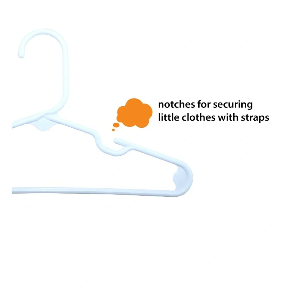 Your Zone Children's Clothing Hangers, 10 Pack, White, Sizes Up to 8 - 2 Sets